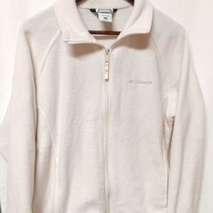 Women's Columbia Fleece Jacket sz XL, Light Cream